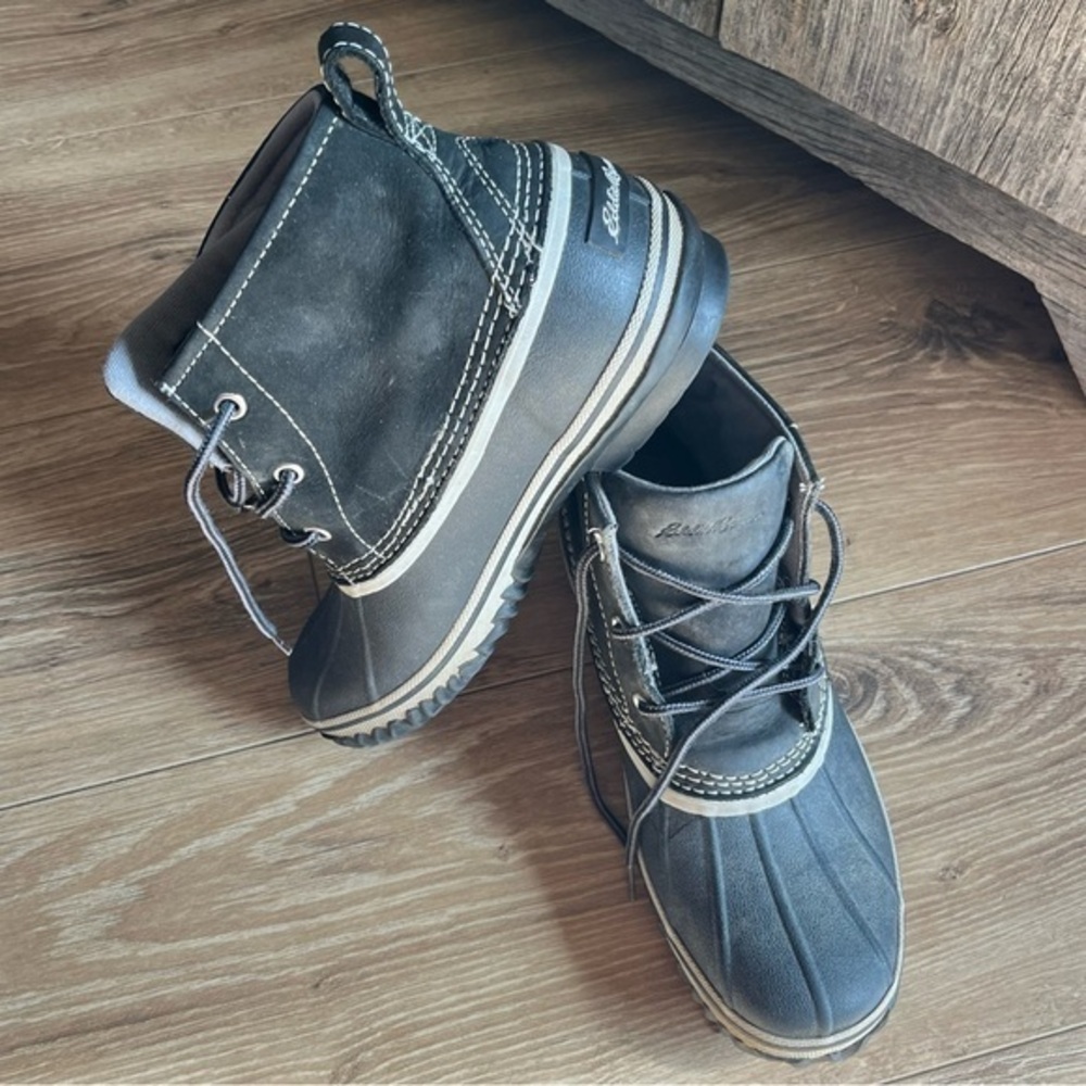 Eddie Bauer Hunt Pac Waterproof‎ Black Duck Ankle Boots Women 8.5 Weatheredge